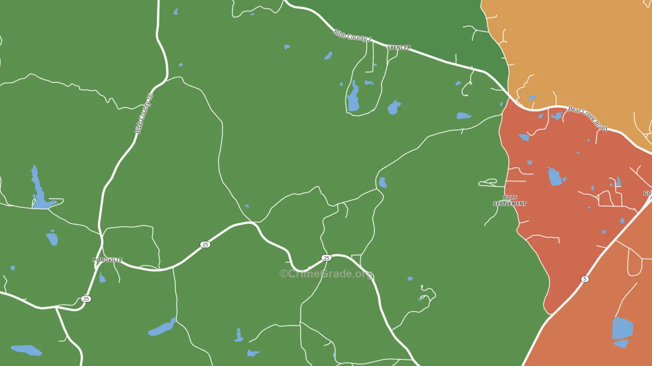 Ellards, AL Map of Theft Rates