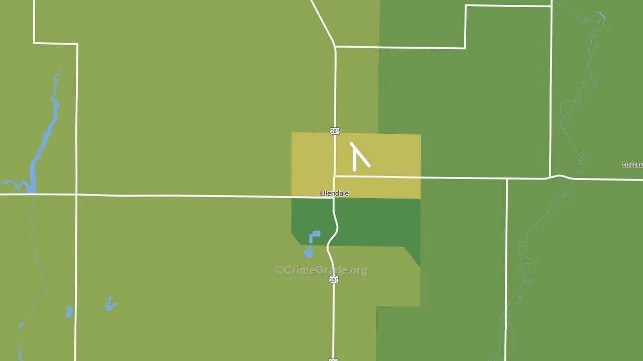 Ellendale, ND Map of Theft Rates