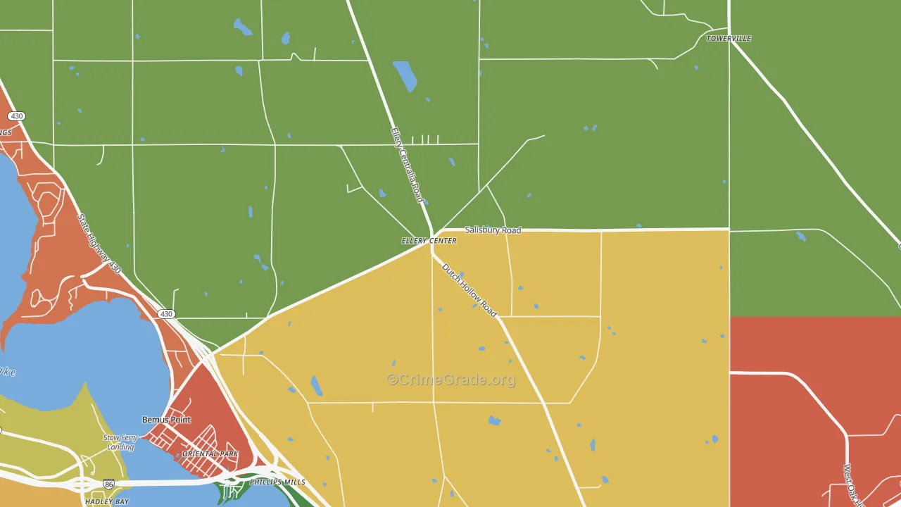 Ellery Center, NY Map of Theft Rates