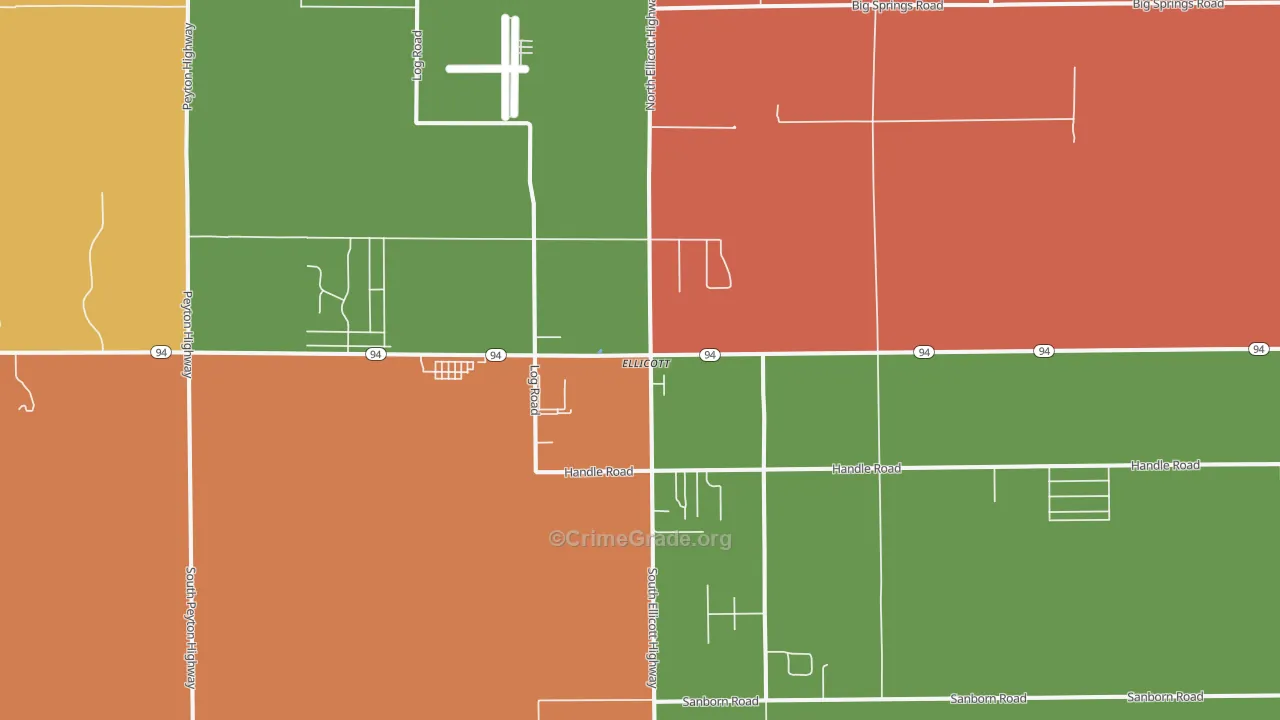 Ellicott, CO Map of Theft Rates