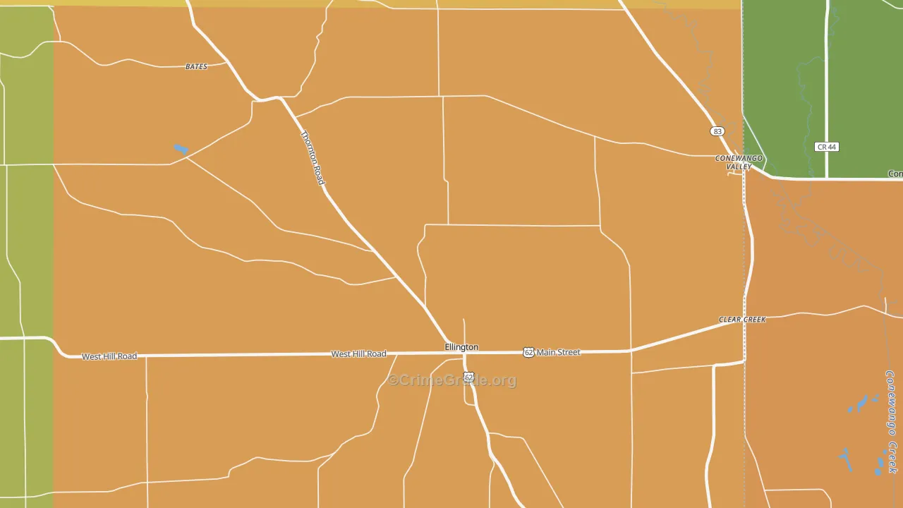 Ellington, NY Map of Theft Rates