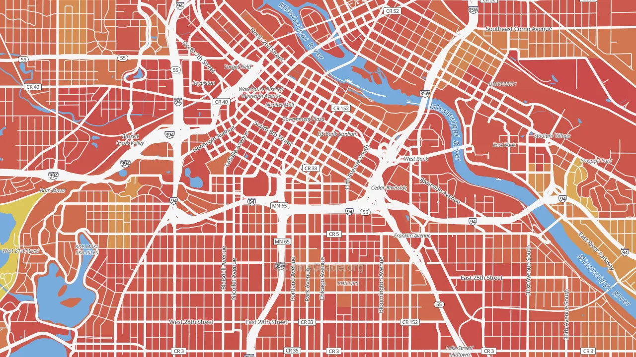 Elliot Park, Minneapolis, MN Map of Theft Rates
