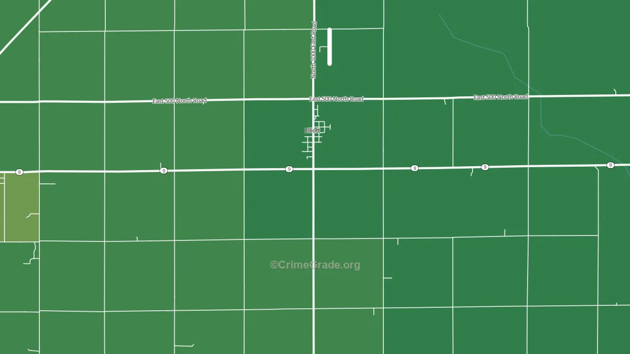 Elliott, IL Map of Theft Rates