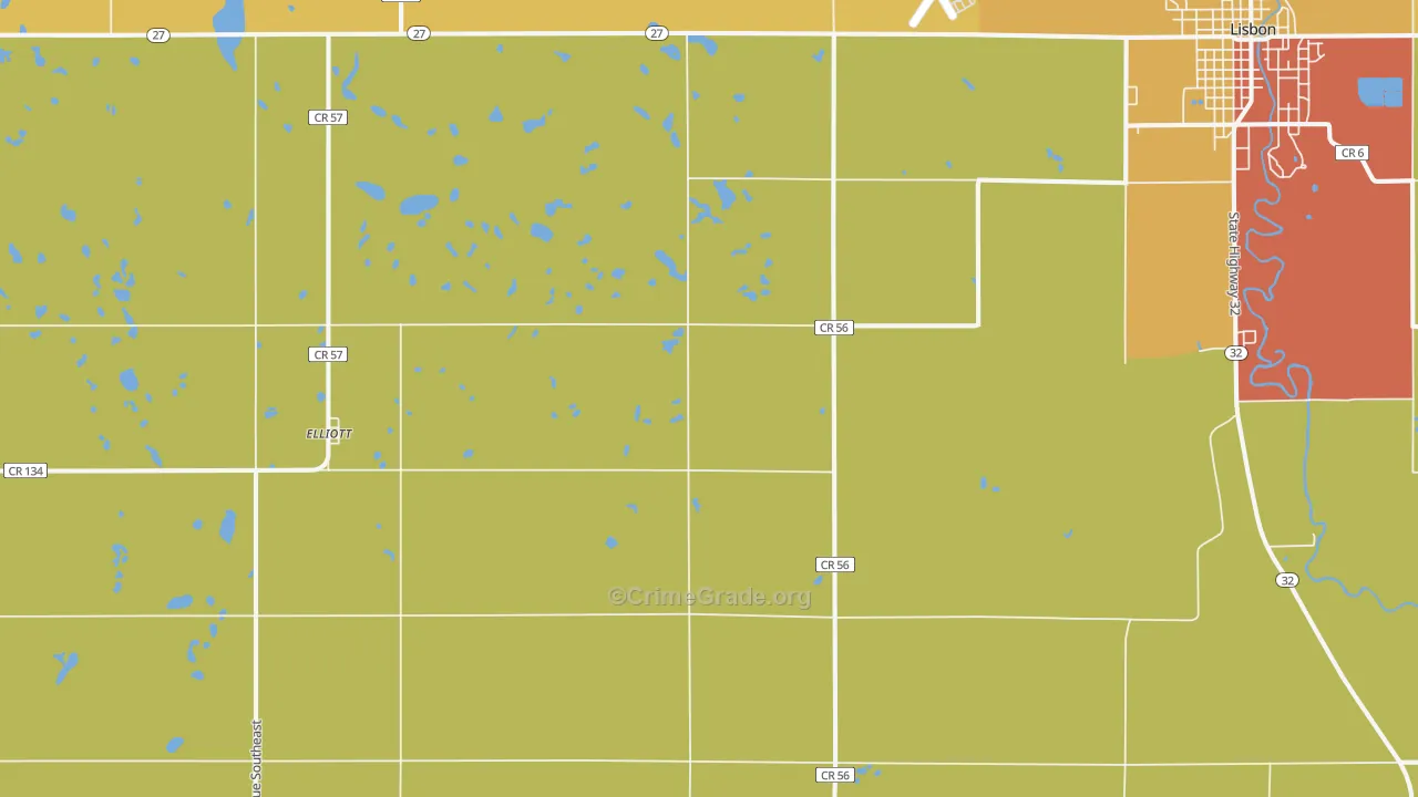 Elliott, ND Map of Theft Rates