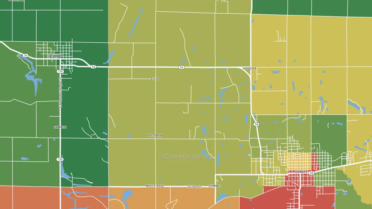 Ellis, IN Map of Theft Rates