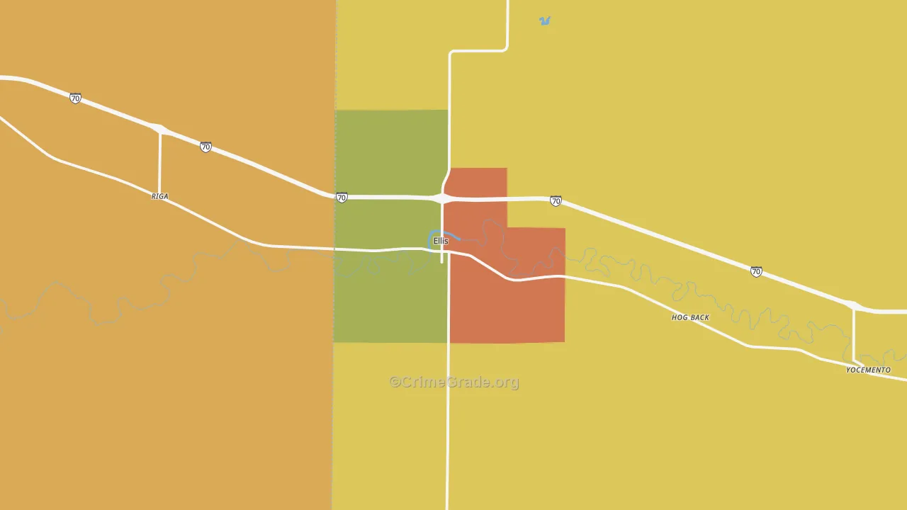 Ellis, KS Map of Theft Rates