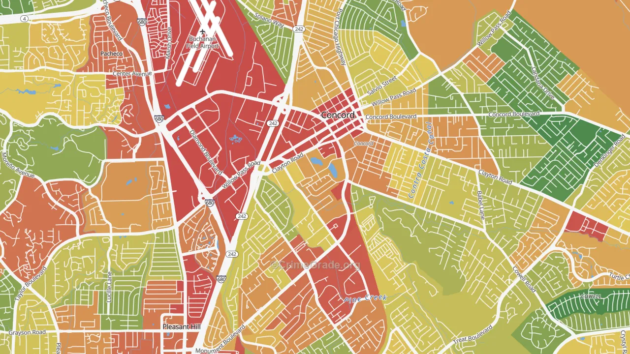 Ellis Lake, Concord, CA Map of Theft Rates
