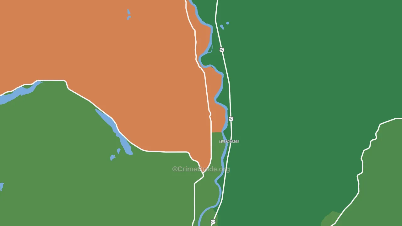 Ellisforde, WA Map of Theft Rates