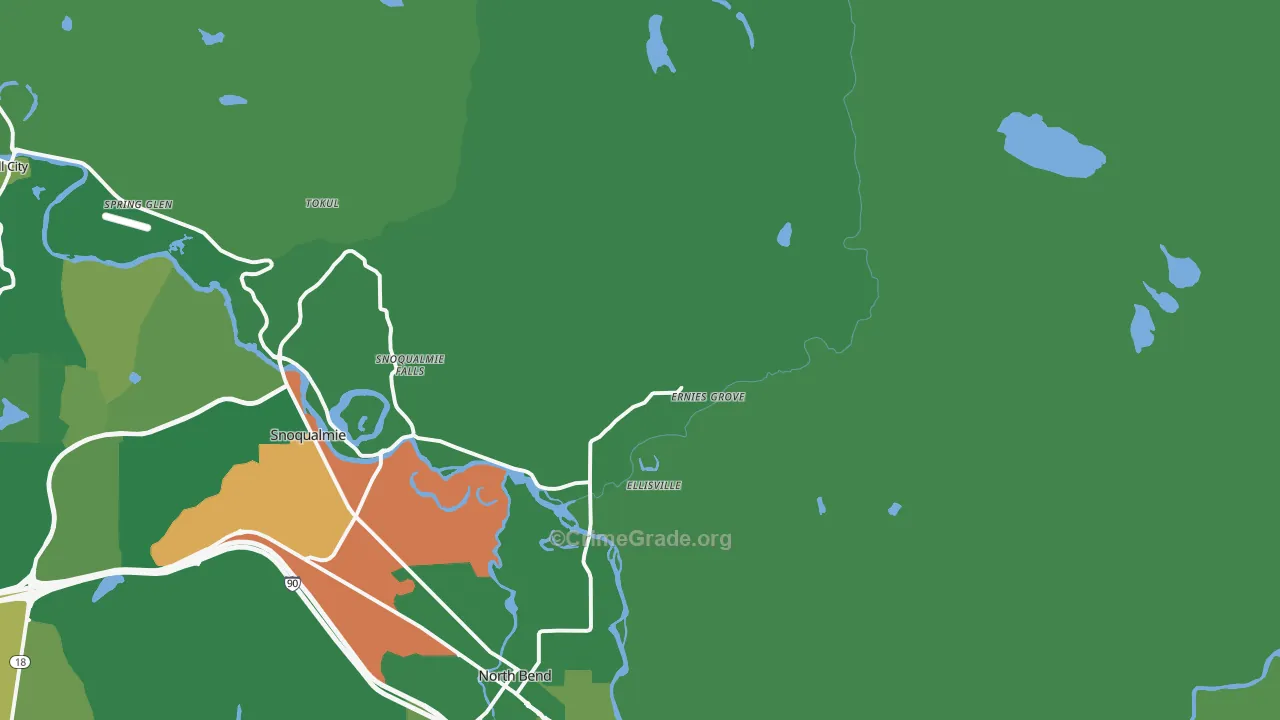 Ellisville, WA Map of Theft Rates
