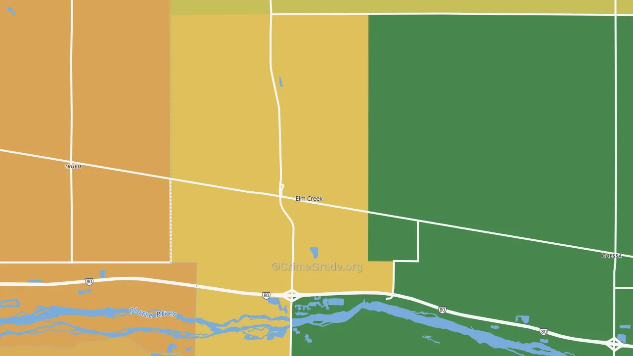 Elm Creek, NE Map of Theft Rates