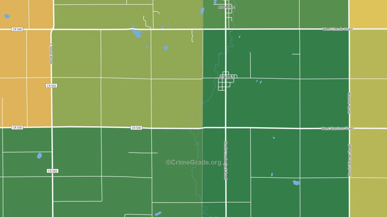 Elm Hall, MI Map of Theft Rates
