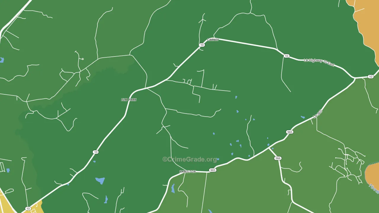 Elm Park, LA Map of Theft Rates