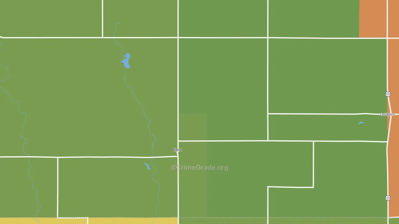 Elma, IA Map of Theft Rates