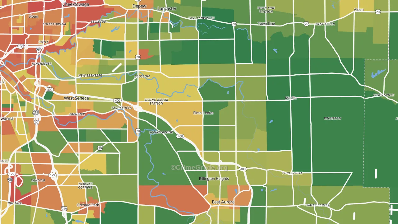 Elma, NY Map of Theft Rates