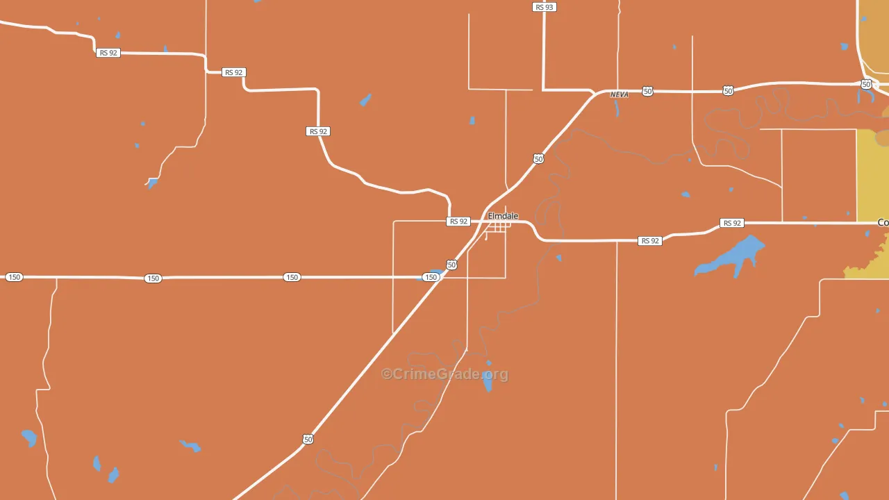 Elmdale, KS Map of Theft Rates