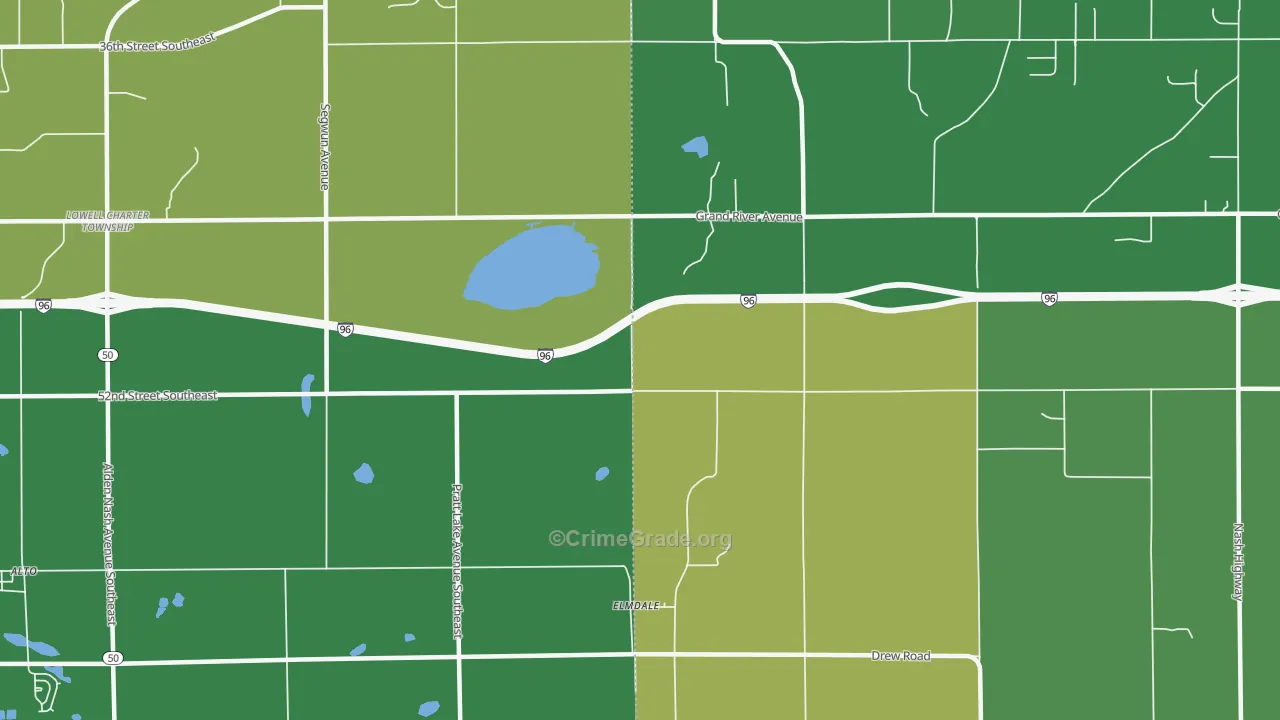 Elmdale, MI Map of Theft Rates