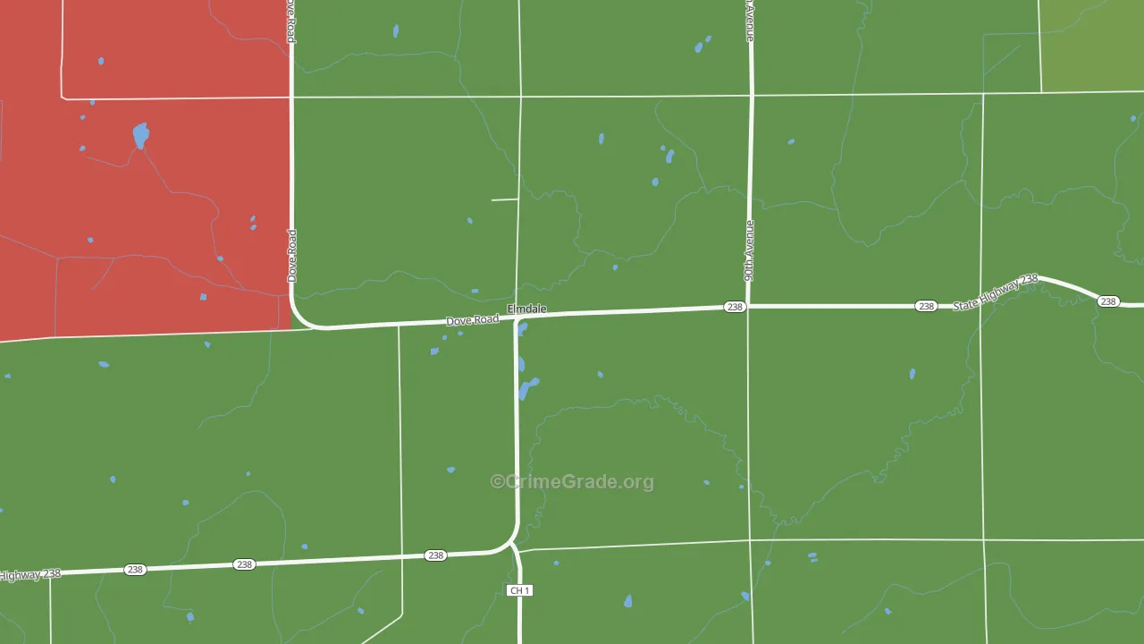 Elmdale, MN Map of Theft Rates