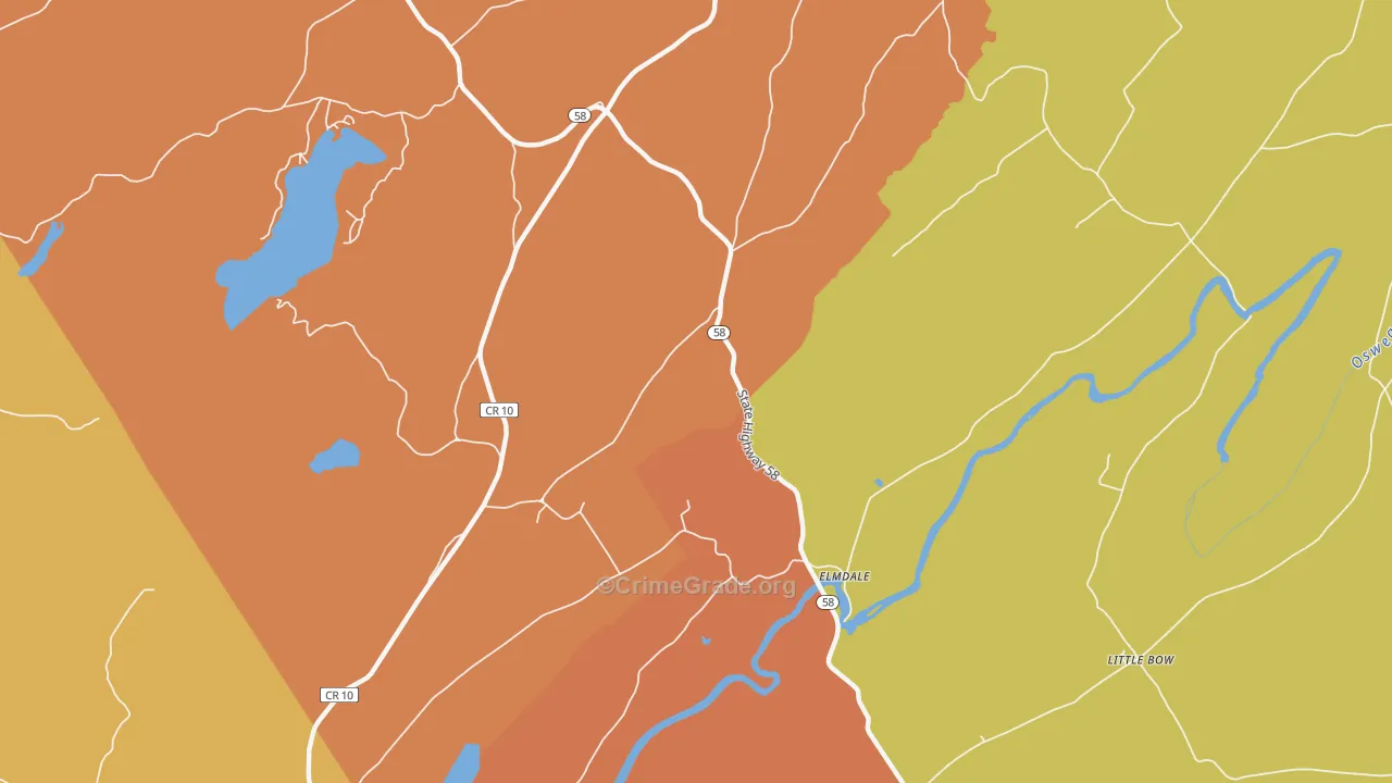 Elmdale, NY Map of Theft Rates