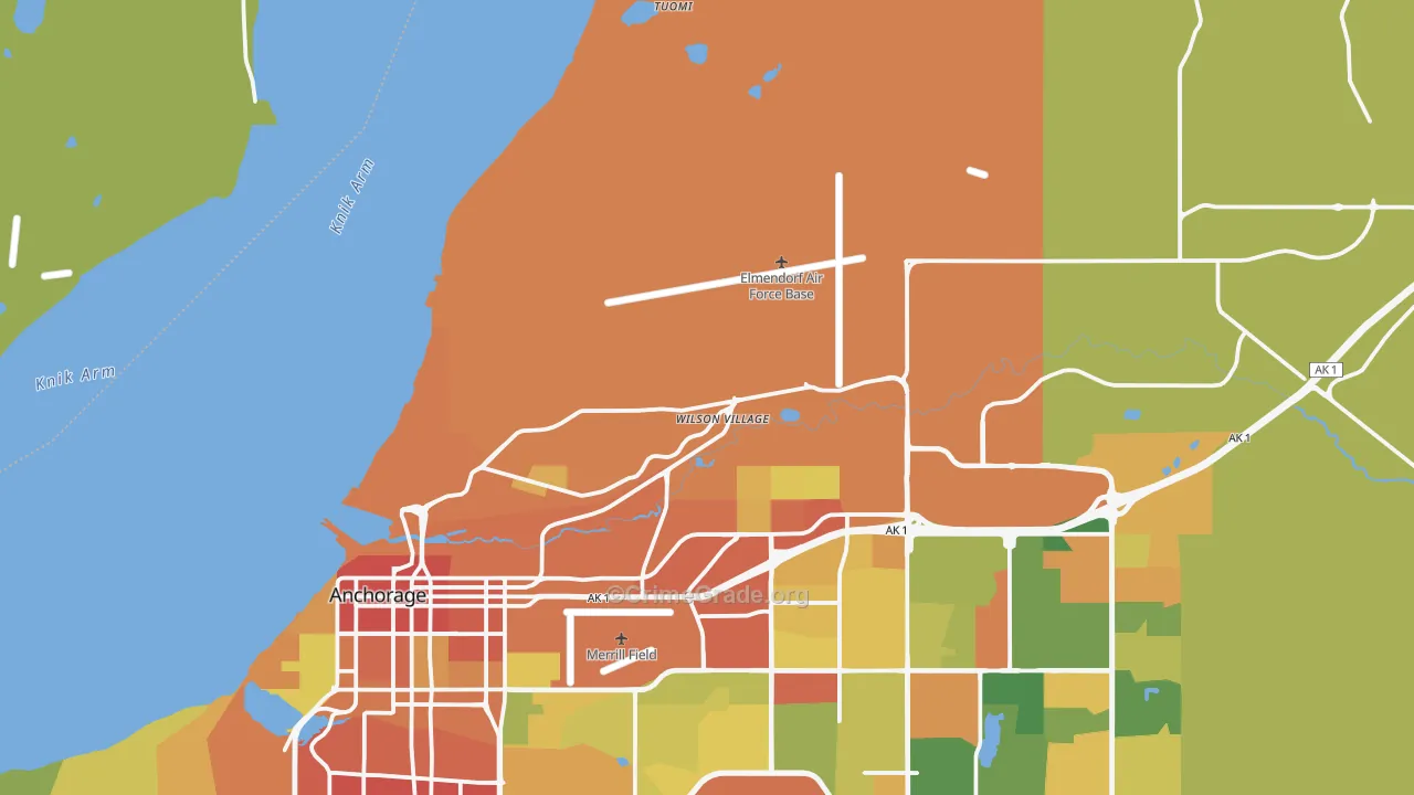 Elmendorf Afb, AK Map of Theft Rates