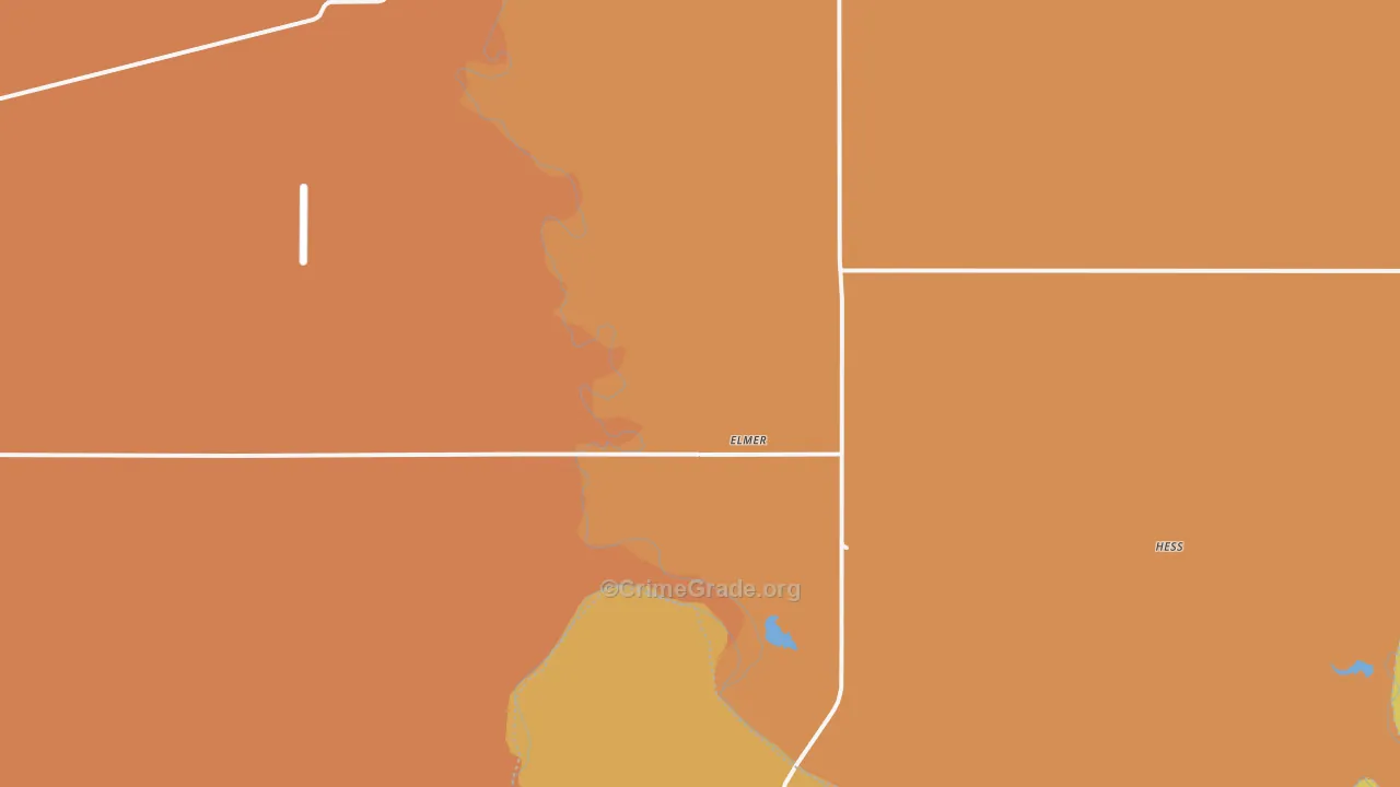 Elmer, OK Map of Theft Rates