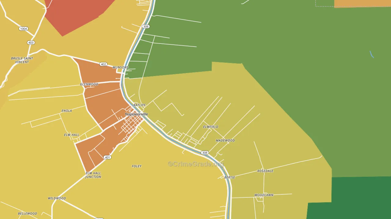 Elmfield, LA Map of Theft Rates