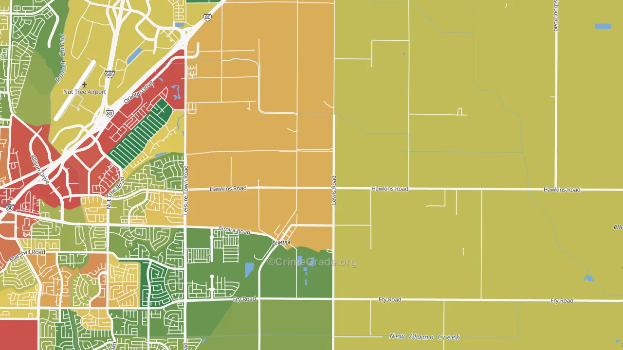 Elmira, CA Map of Theft Rates