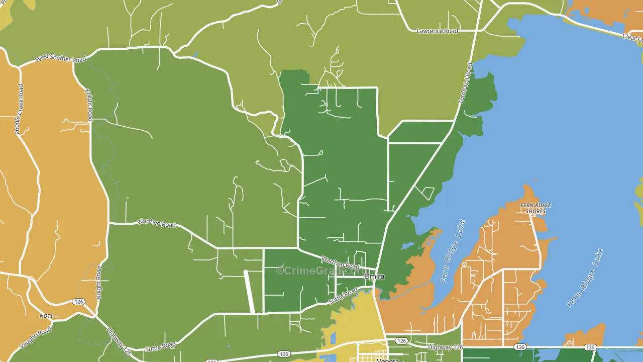Elmira, OR Map of Theft Rates