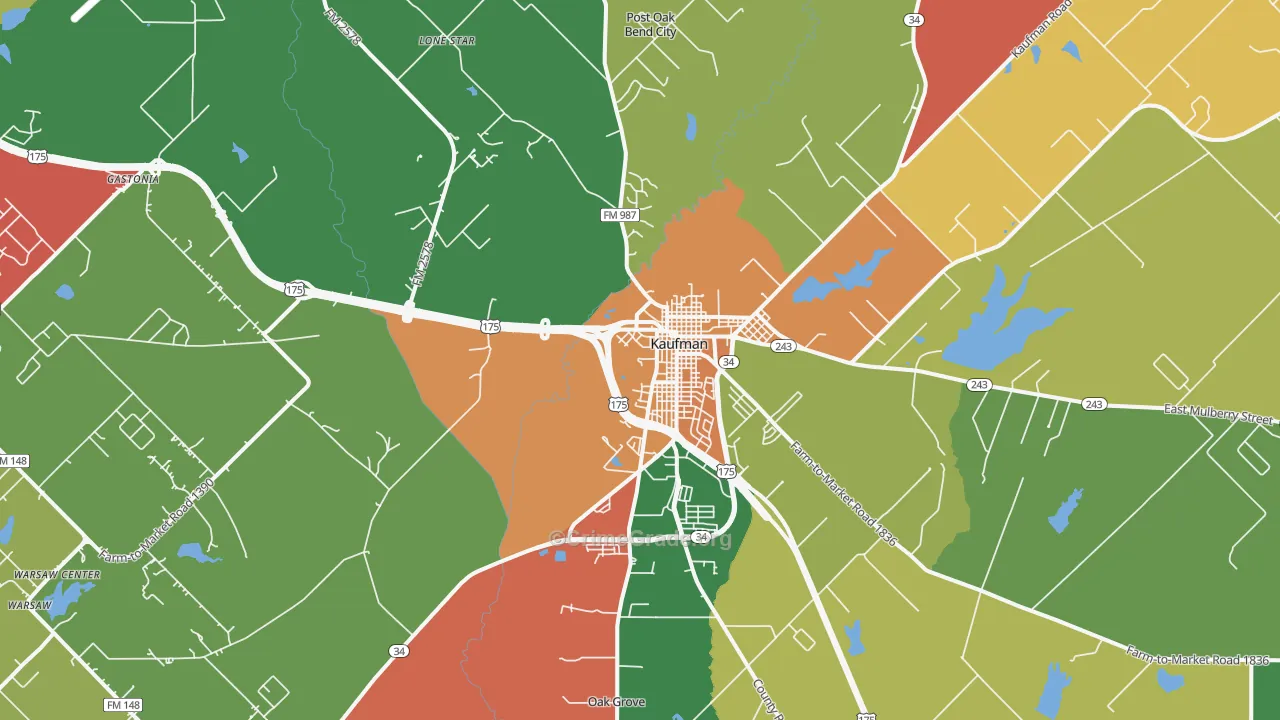 Elmo, TX Map of Theft Rates