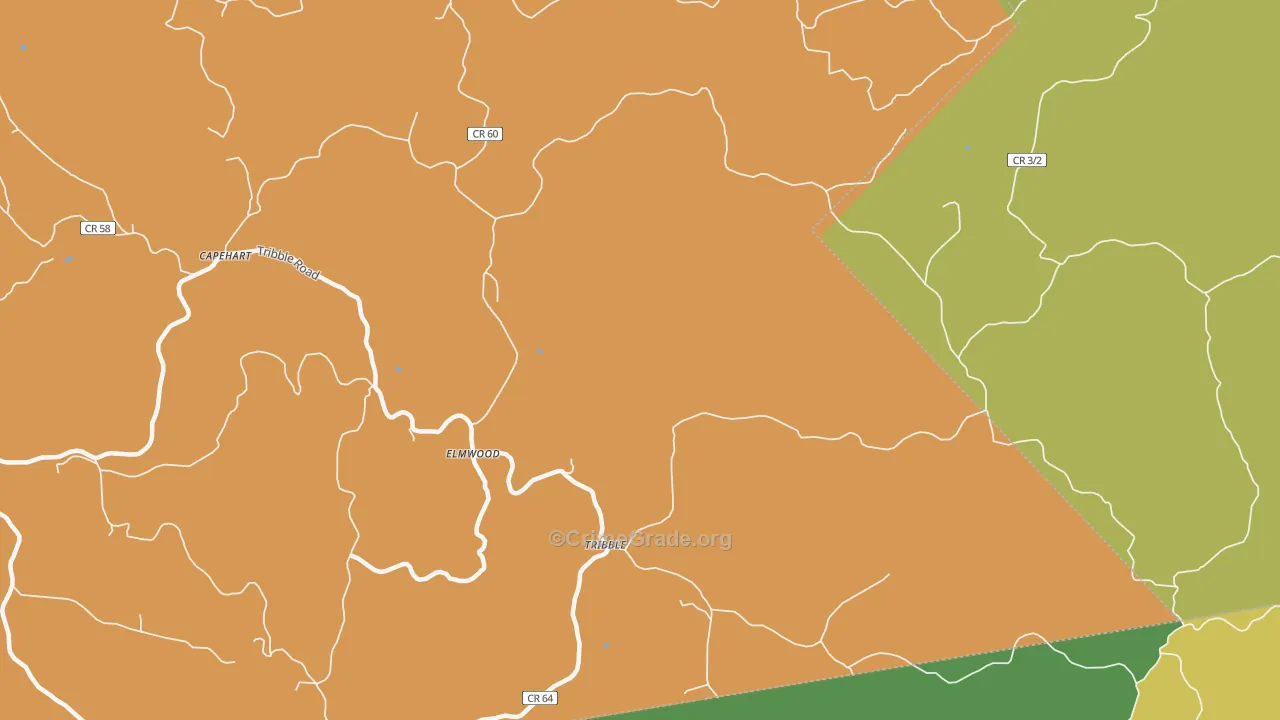 Elmwood, WV Map of Theft Rates