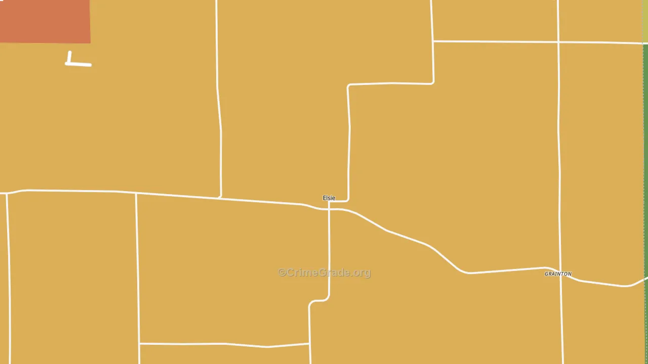 Elsie, NE Map of Theft Rates