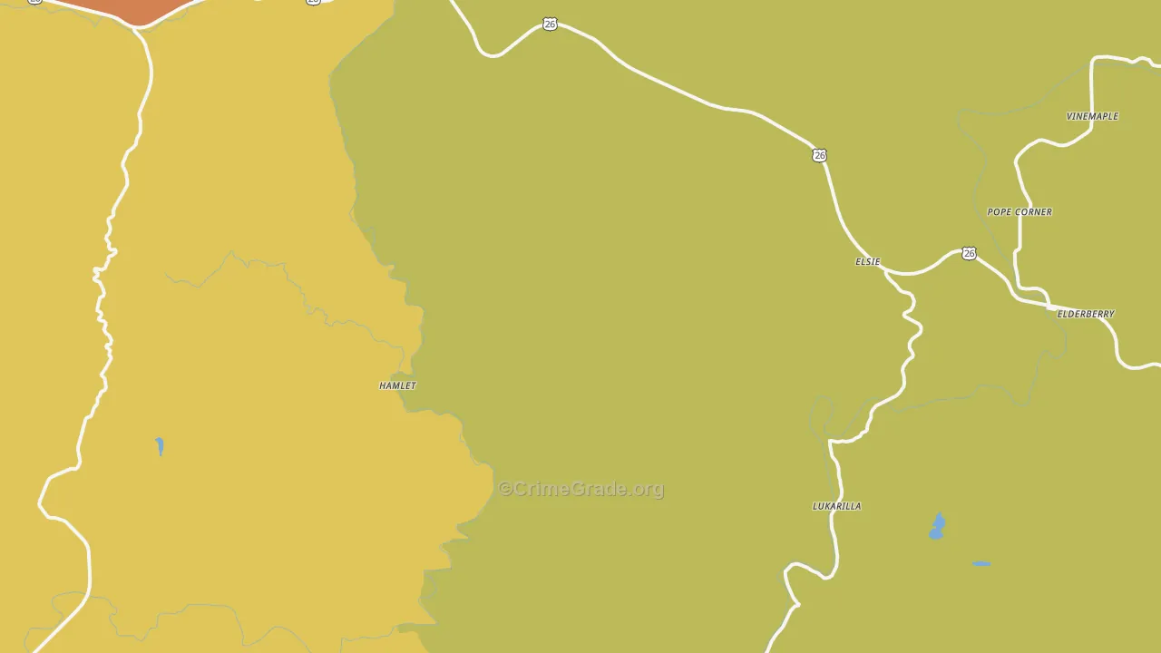 Elsie, OR Map of Theft Rates