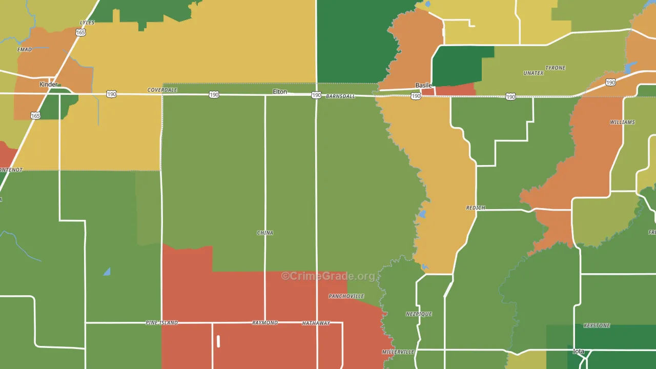 Elton, LA Map of Theft Rates