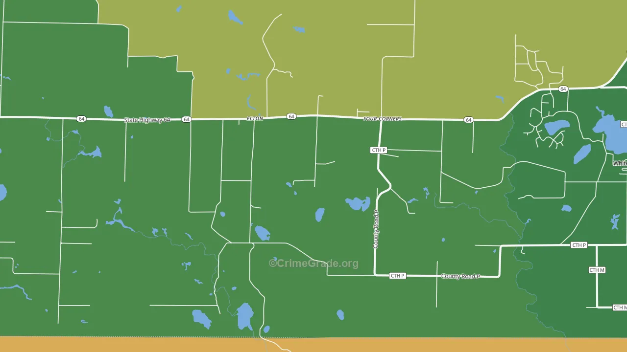 Elton, WI Map of Theft Rates