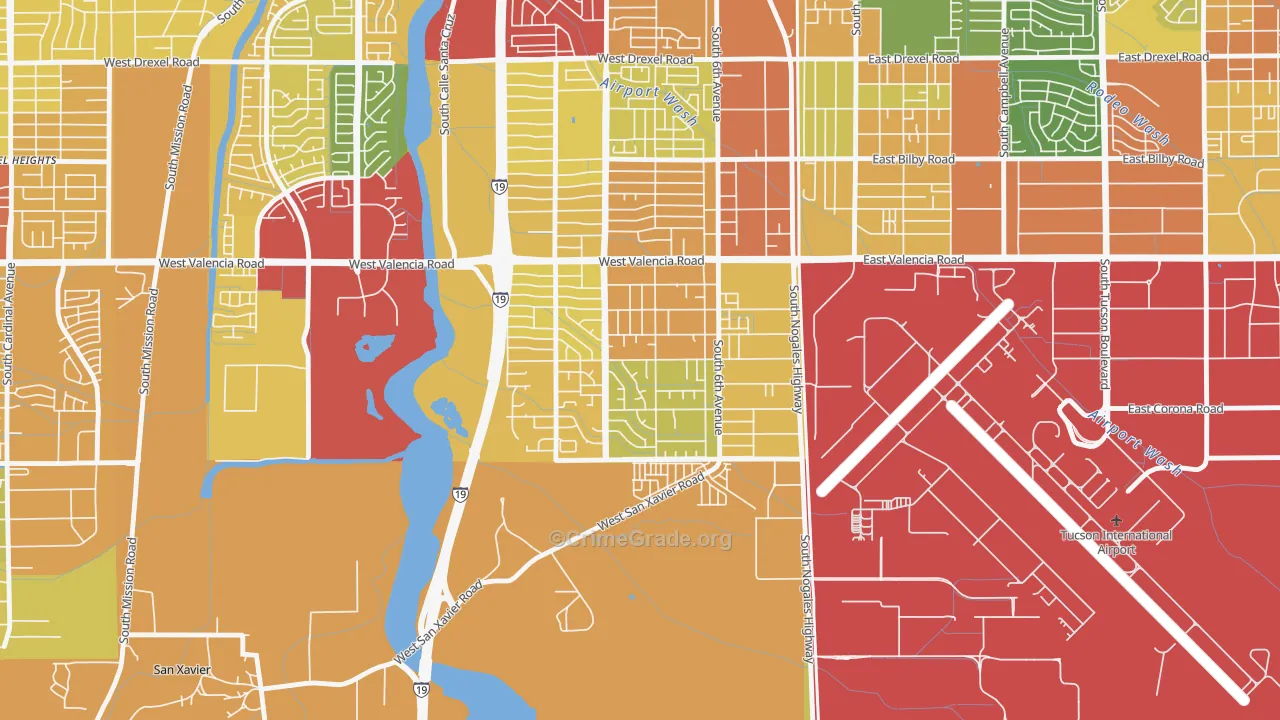 Elvira, Summit, AZ Map of Theft Rates