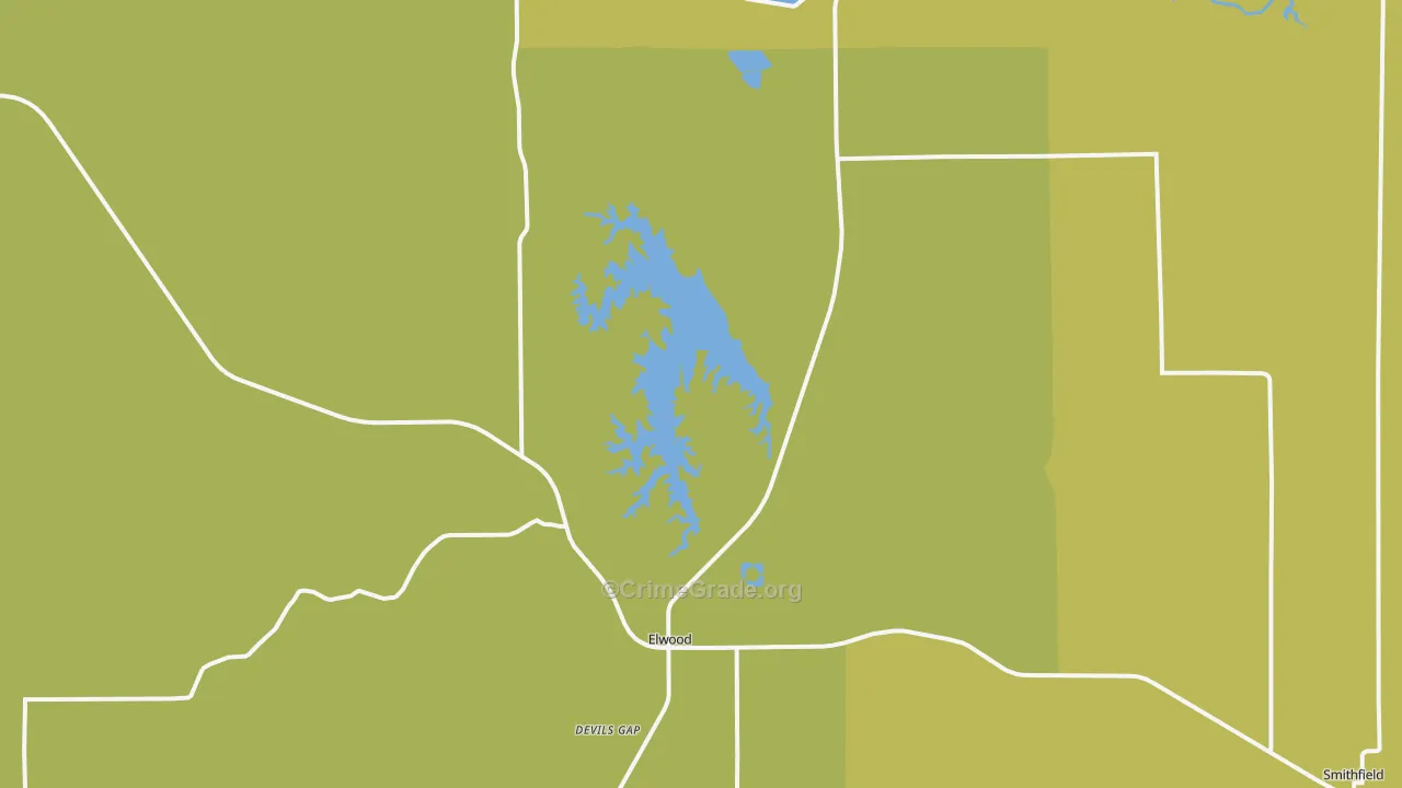 Elwood, NE Map of Theft Rates