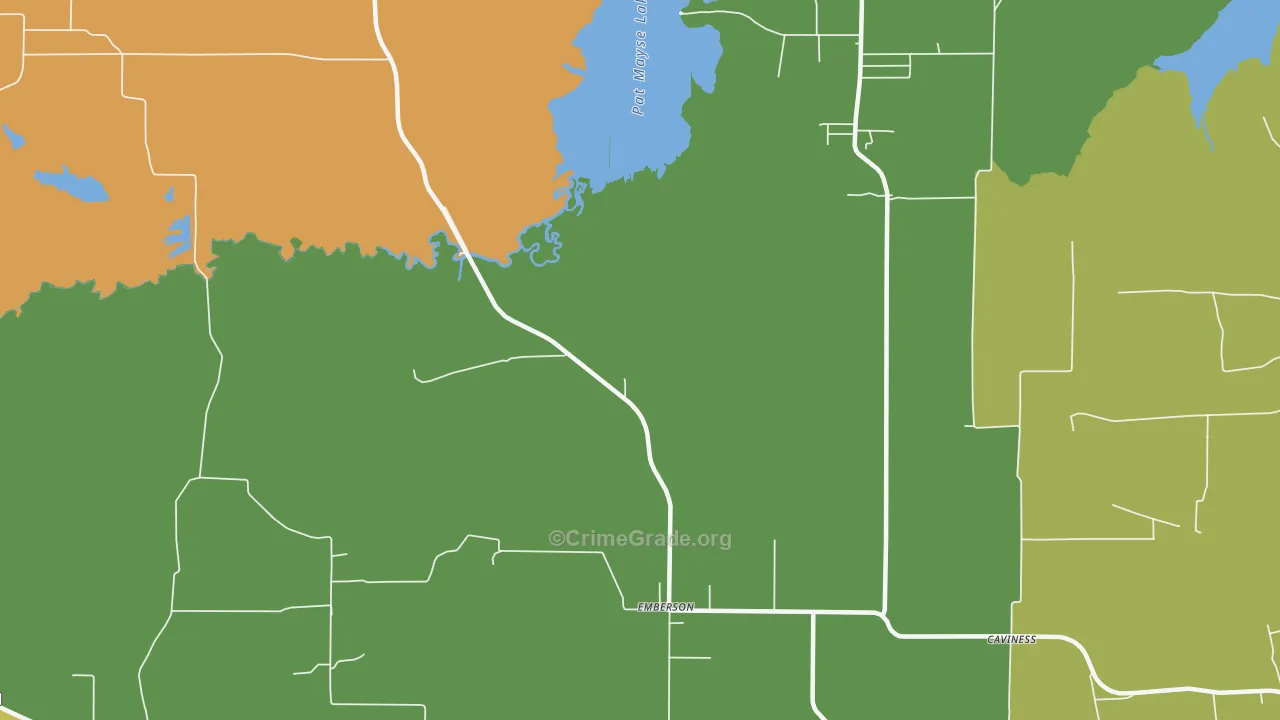 Emberson, TX Map of Theft Rates