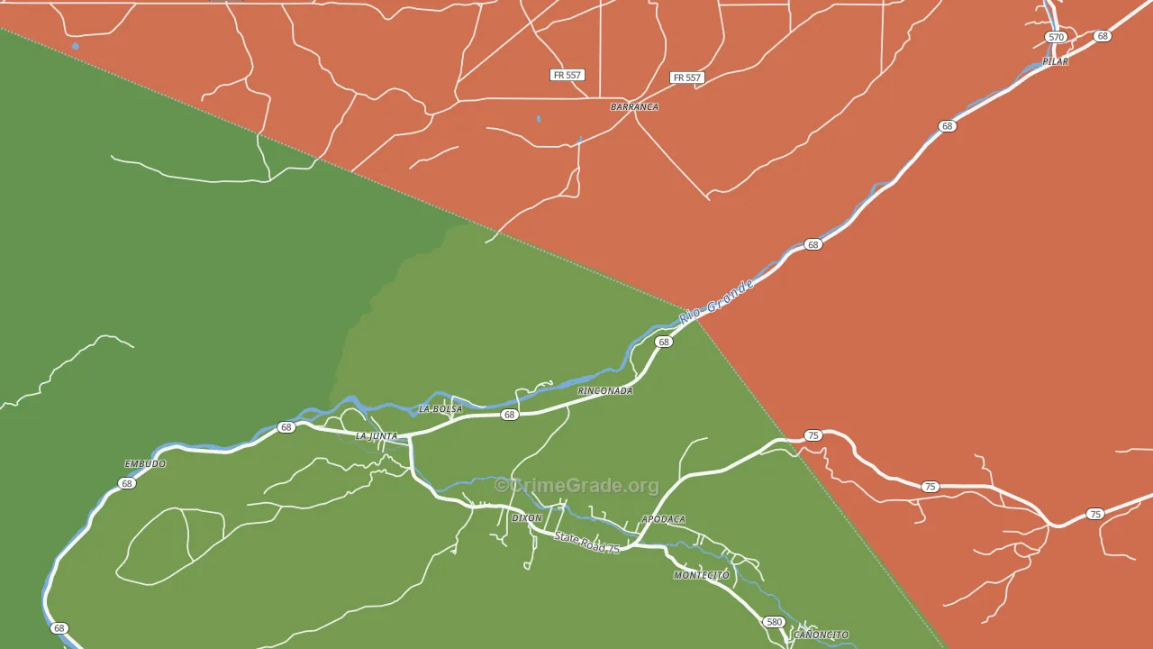 Embudo, NM Map of Theft Rates