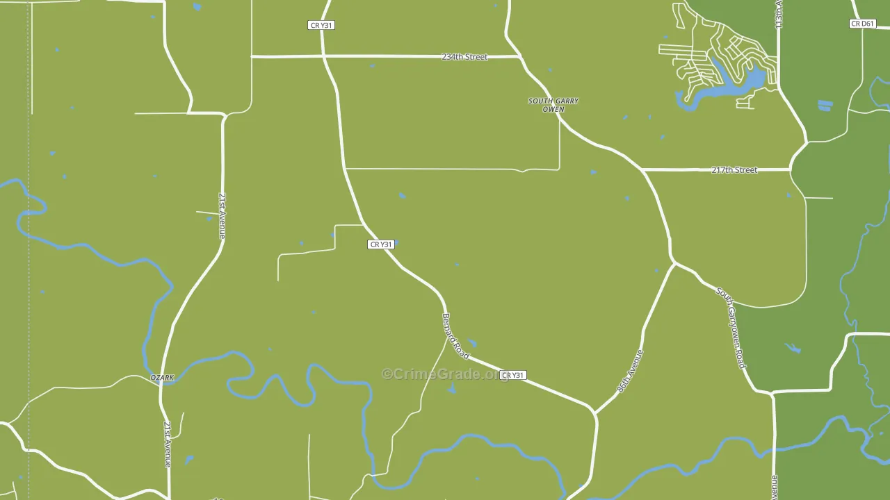 Emeline, IA Map of Theft Rates