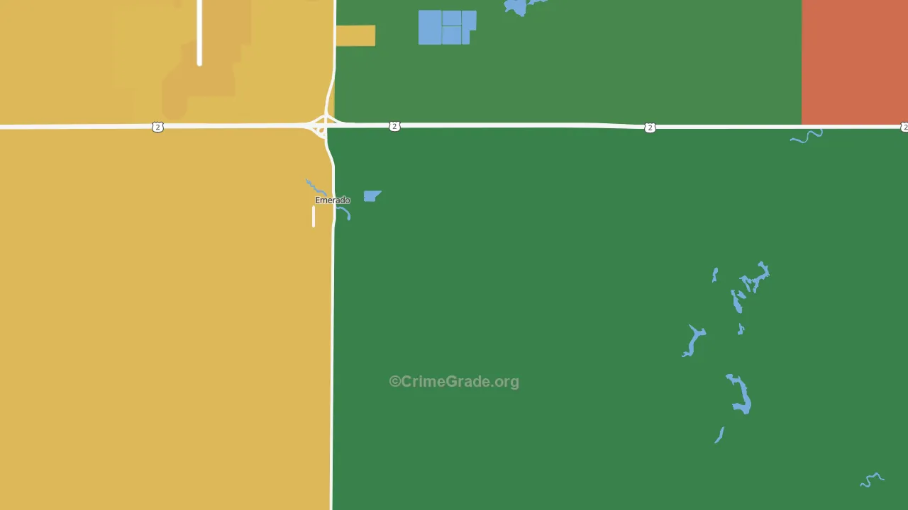 Emerado, ND Map of Theft Rates