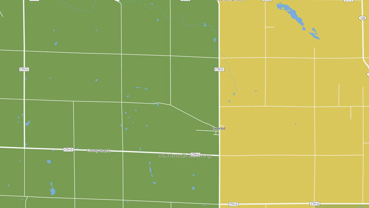 Emerald, WI Map of Theft Rates