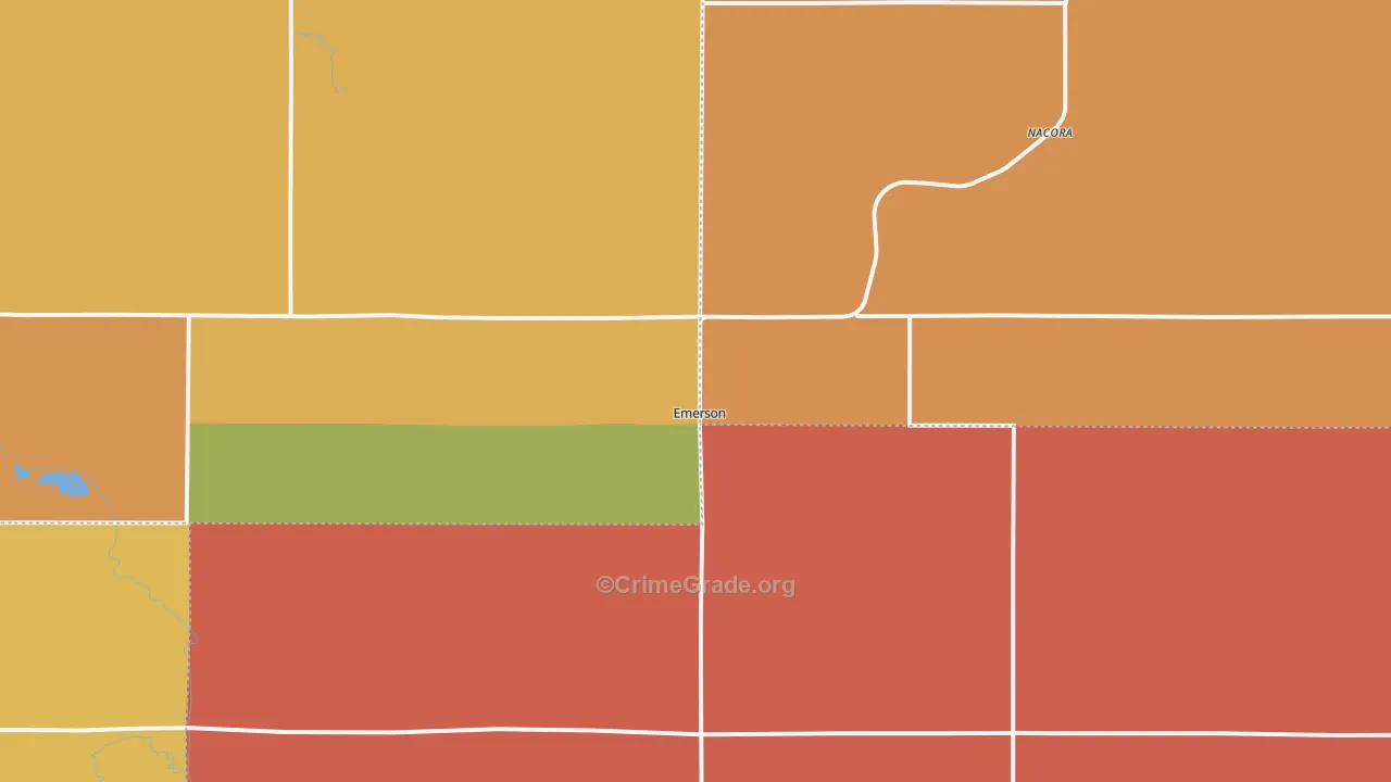 Emerson, NE Map of Theft Rates
