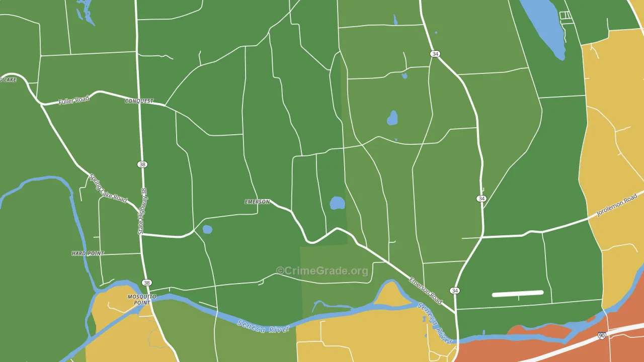 Emerson, NY Map of Theft Rates