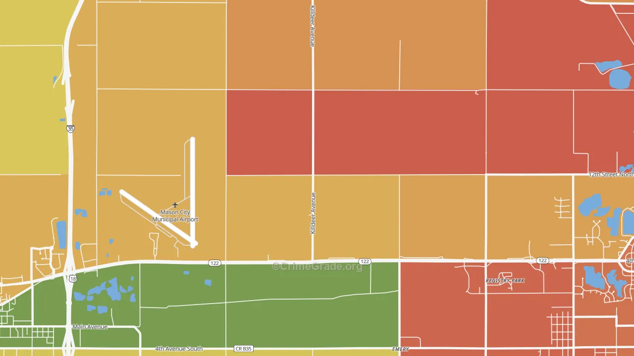 Emery, IA Map of Theft Rates