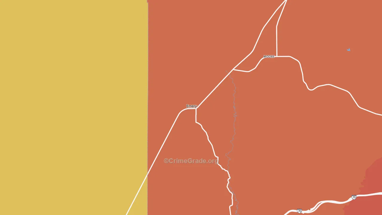 Emery, UT Map of Theft Rates