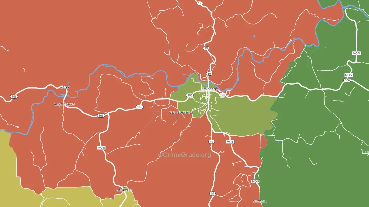 Eminence, MO Map of Theft Rates