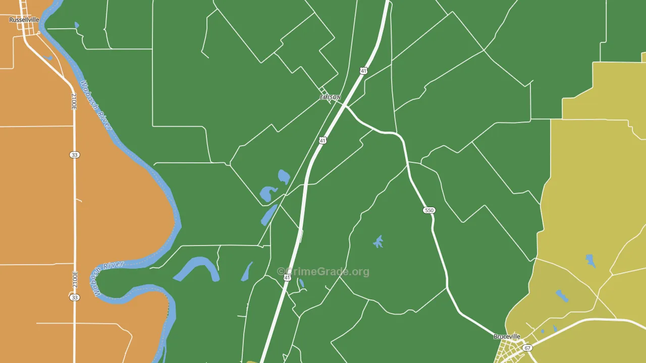 Emison, IN Map of Theft Rates