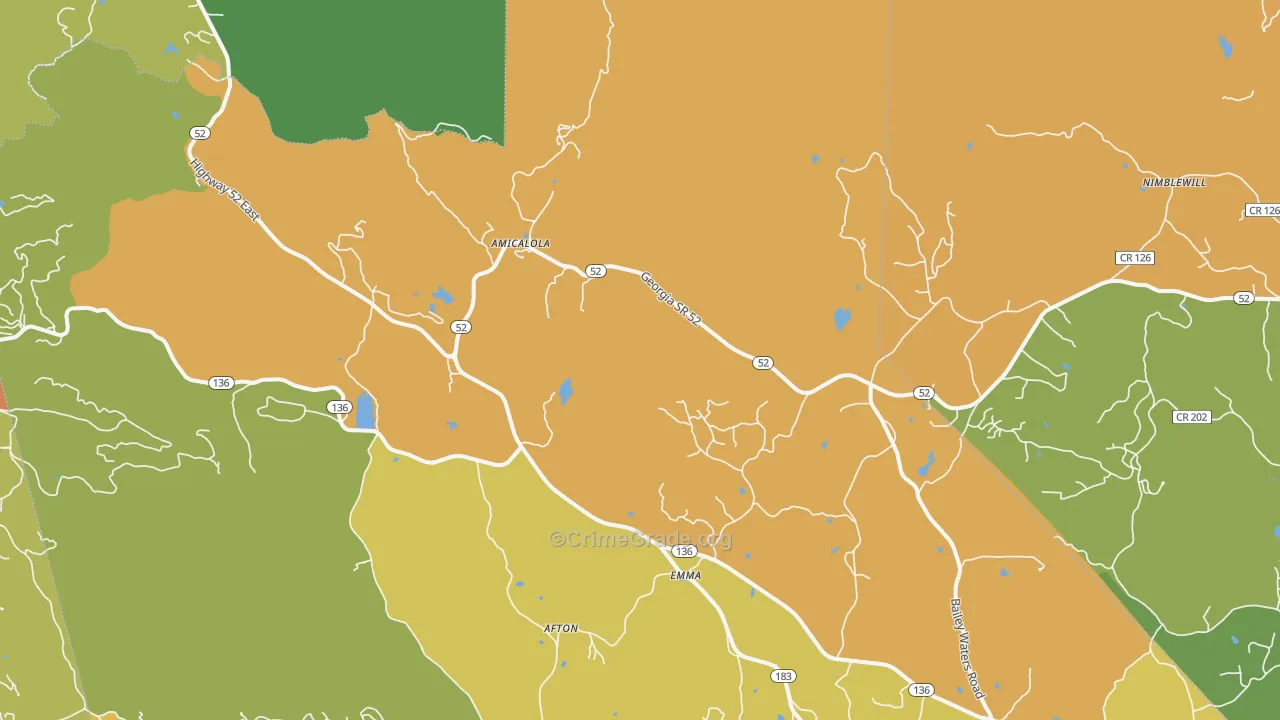 Emma, GA Map of Theft Rates