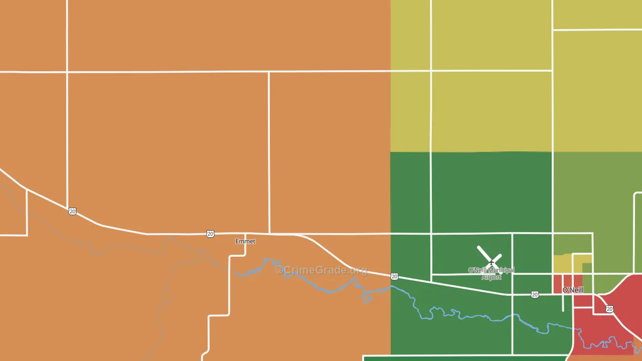 Emmet, NE Map of Theft Rates