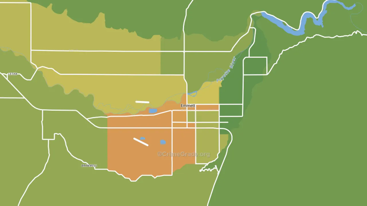 Emmett, ID Map of Theft Rates