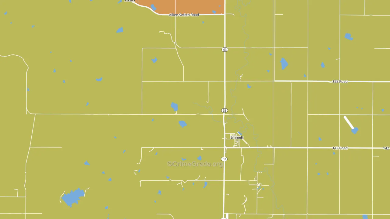 Emmett, KS Map of Theft Rates